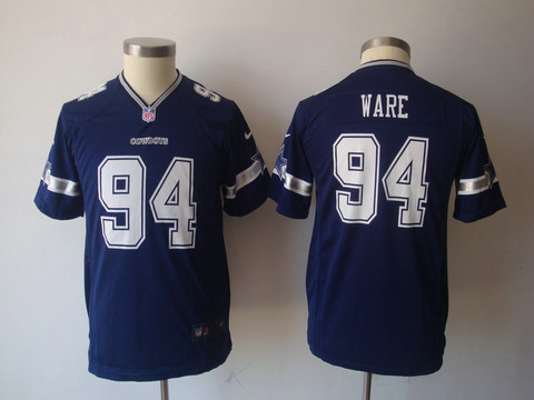 Nike Blue Dallas Cowboys 94 Ware Youth Game NFL Jerseys